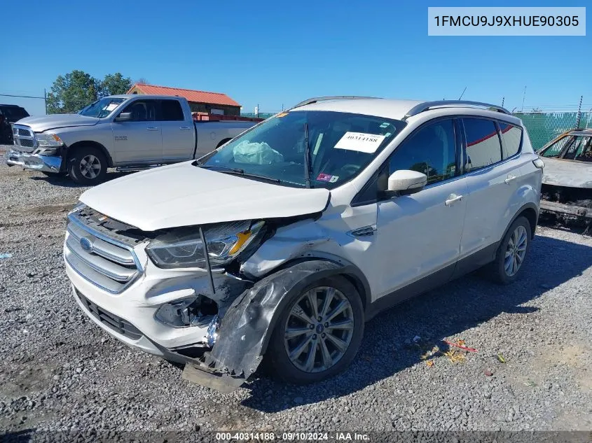 2017 Ford Escape Titanium VIN: 1FMCU9J9XHUE90305 Lot: 40314188