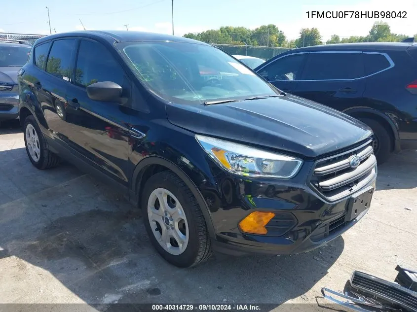 2017 Ford Escape S VIN: 1FMCU0F78HUB98042 Lot: 40314729