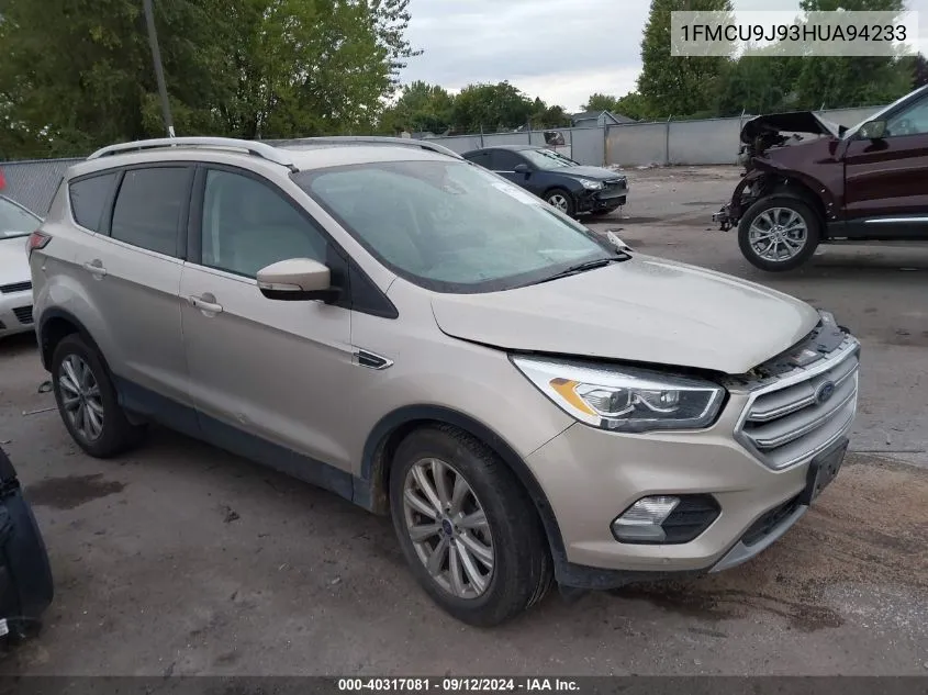 2017 Ford Escape Titanium VIN: 1FMCU9J93HUA94233 Lot: 40317081