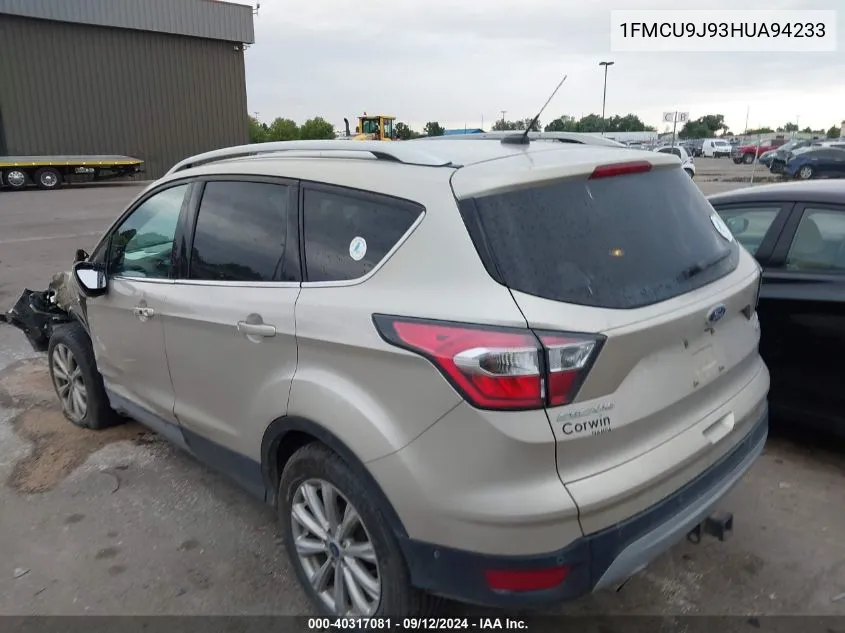 2017 Ford Escape Titanium VIN: 1FMCU9J93HUA94233 Lot: 40317081