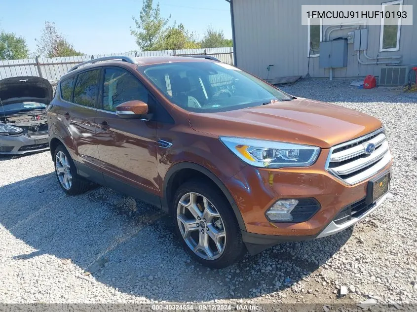 2017 Ford Escape Titanium VIN: 1FMCU0J91HUF10193 Lot: 40324584