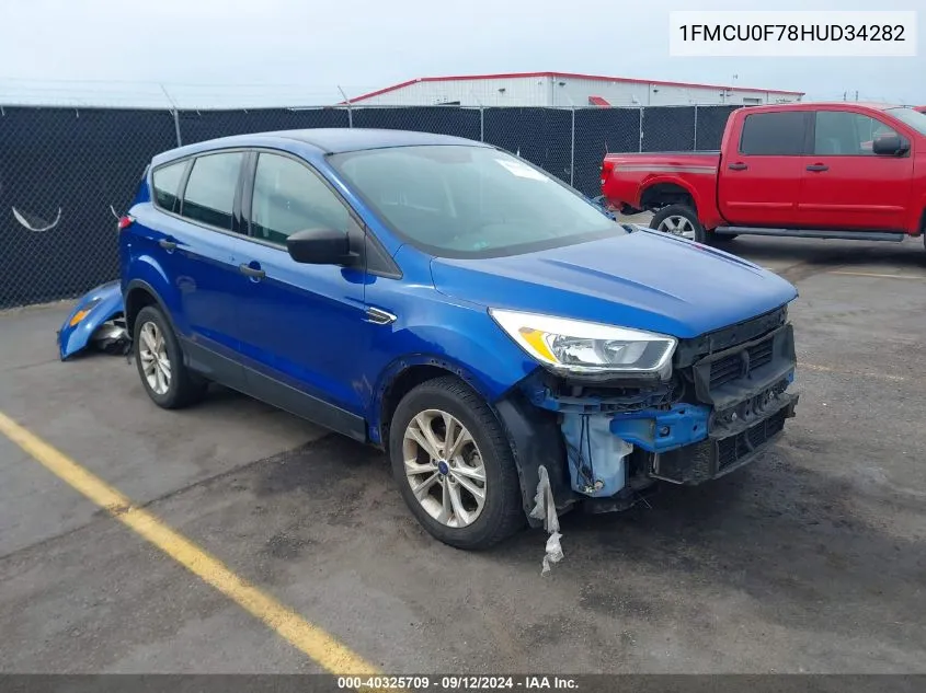 2017 Ford Escape S VIN: 1FMCU0F78HUD34282 Lot: 40325709