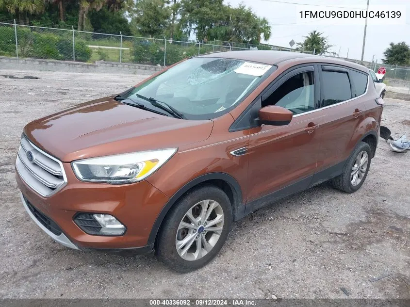 2017 Ford Escape Se VIN: 1FMCU9GD0HUC46139 Lot: 40336092