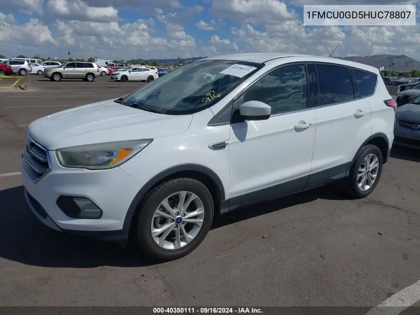 2017 Ford Escape Se VIN: 1FMCU0GD5HUC78807 Lot: 40350111