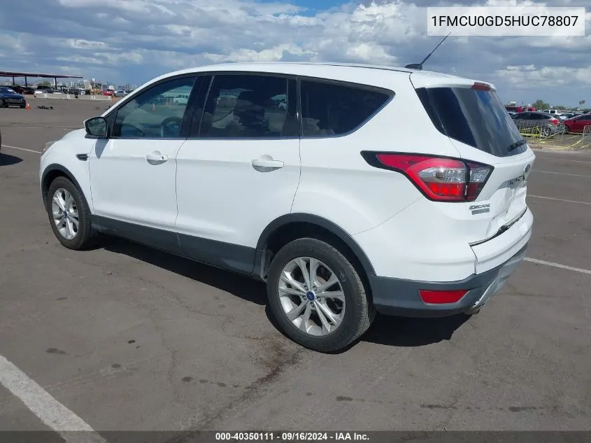 2017 Ford Escape Se VIN: 1FMCU0GD5HUC78807 Lot: 40350111