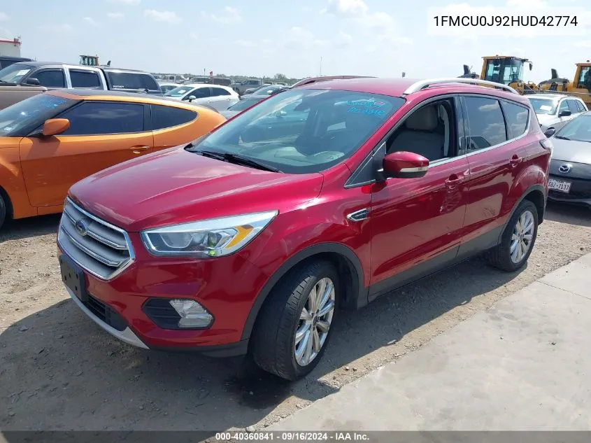 1FMCU0J92HUD42774 2017 Ford Escape Titanium