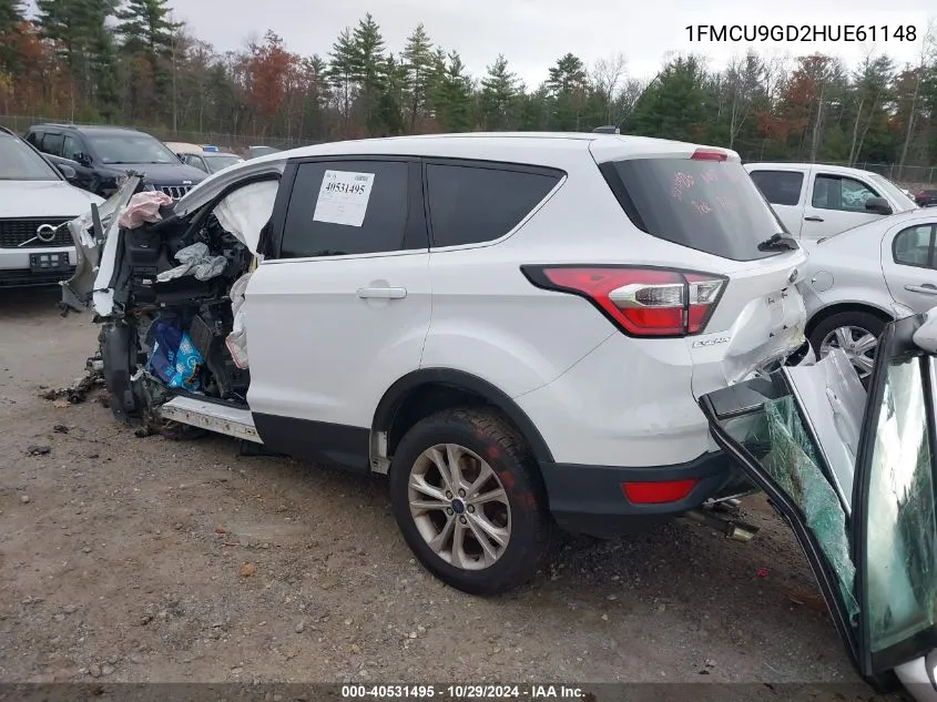 2017 Ford Escape Se VIN: 1FMCU9GD2HUE61148 Lot: 40531495