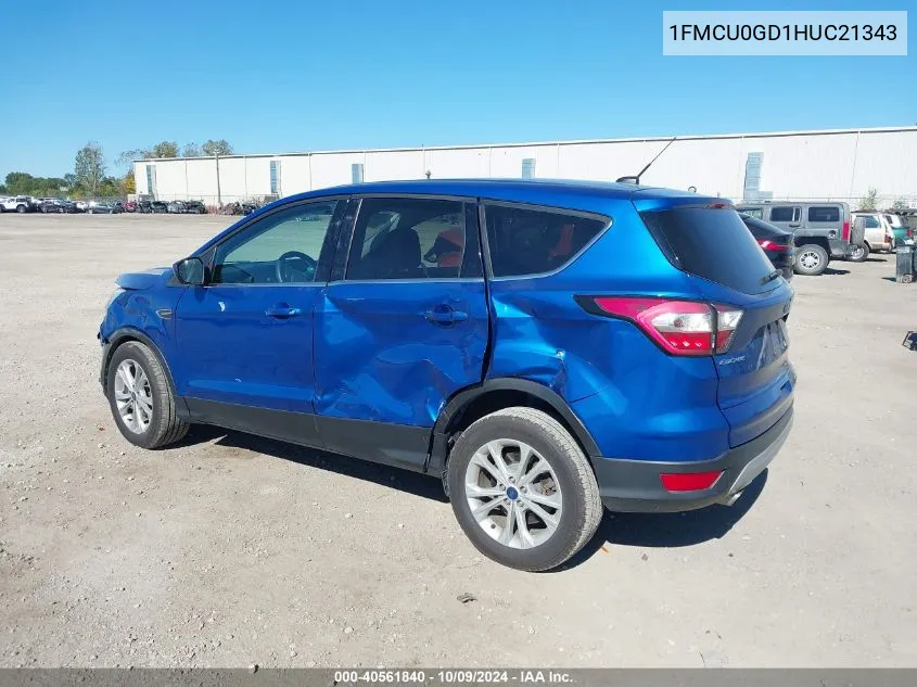 2017 Ford Escape Se VIN: 1FMCU0GD1HUC21343 Lot: 40561840