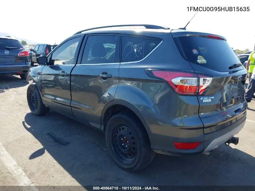 2017 Ford Escape Se VIN: 1FMCU0G95HUB15635 Lot: 40564710