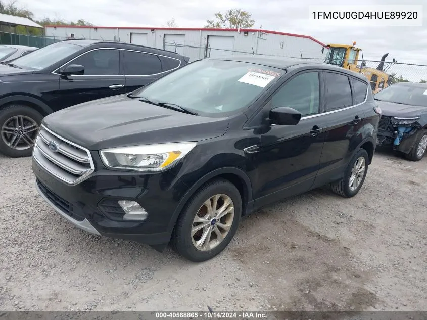 2017 Ford Escape Se VIN: 1FMCU0GD4HUE89920 Lot: 40568865