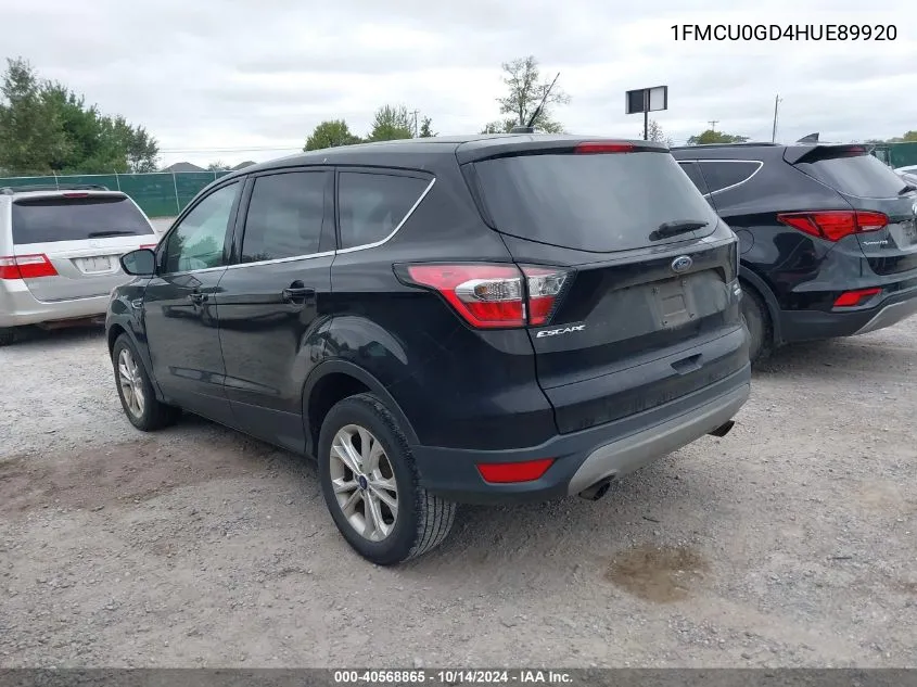 2017 Ford Escape Se VIN: 1FMCU0GD4HUE89920 Lot: 40568865