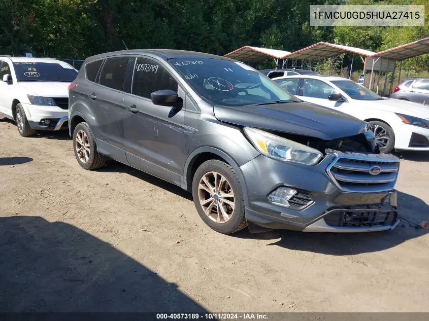 2017 Ford Escape Se VIN: 1FMCU0GD5HUA27415 Lot: 40573189