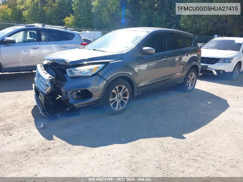 2017 Ford Escape Se VIN: 1FMCU0GD5HUA27415 Lot: 40573189