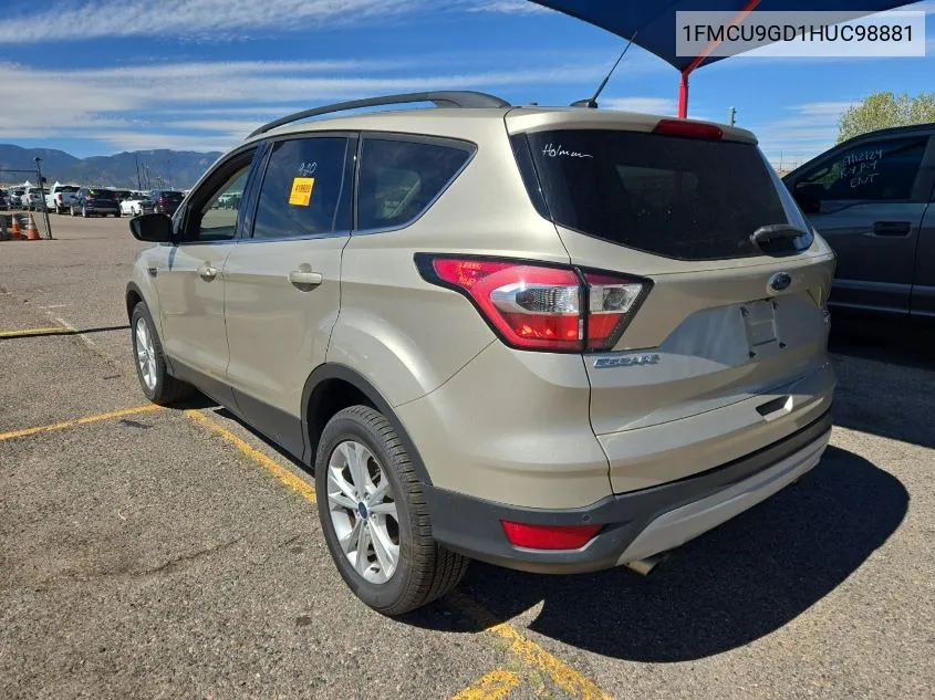 2017 Ford Escape Se VIN: 1FMCU9GD1HUC98881 Lot: 40574482