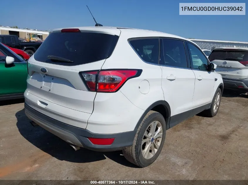 2017 Ford Escape Se VIN: 1FMCU0GD0HUC39042 Lot: 40577364