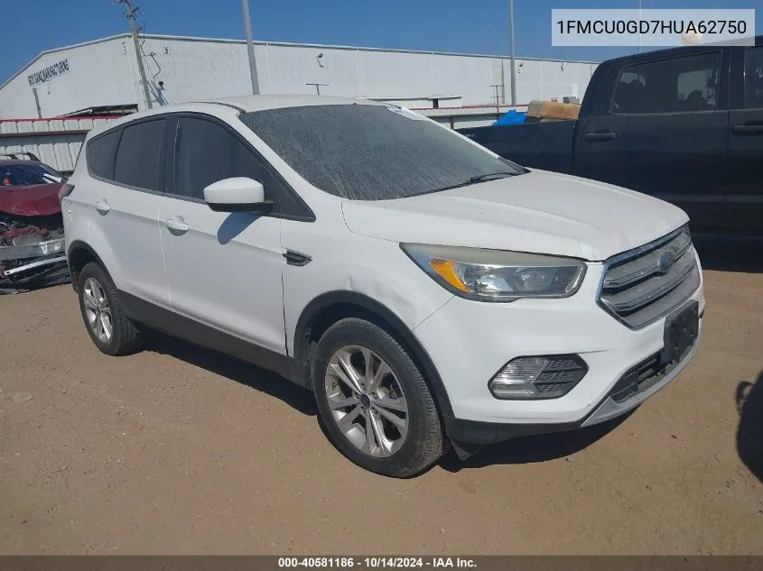 2017 Ford Escape Se VIN: 1FMCU0GD7HUA62750 Lot: 40581186