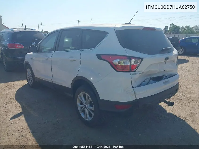 2017 Ford Escape Se VIN: 1FMCU0GD7HUA62750 Lot: 40581186