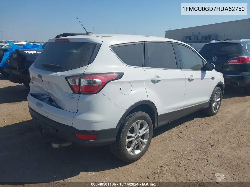 2017 Ford Escape Se VIN: 1FMCU0GD7HUA62750 Lot: 40581186