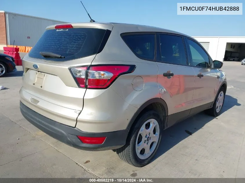 2017 Ford Escape S VIN: 1FMCU0F74HUB42888 Lot: 40582219