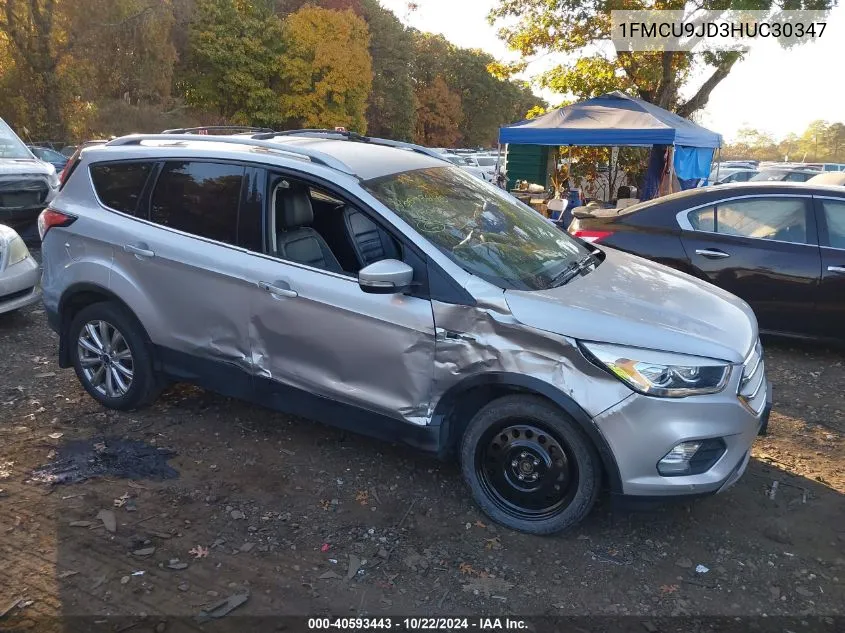 2017 Ford Escape Titanium VIN: 1FMCU9JD3HUC30347 Lot: 40593443