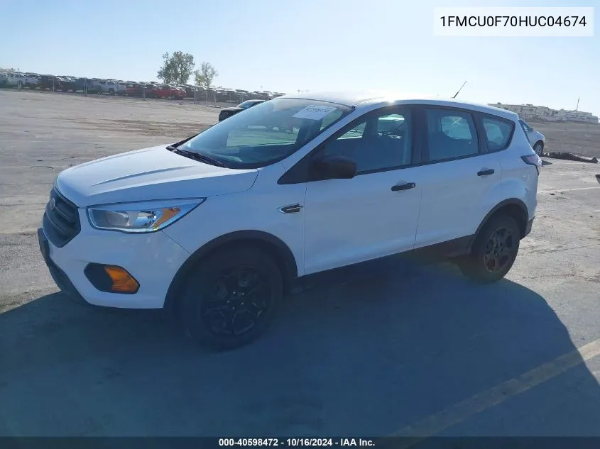 2017 Ford Escape S VIN: 1FMCU0F70HUC04674 Lot: 40598472