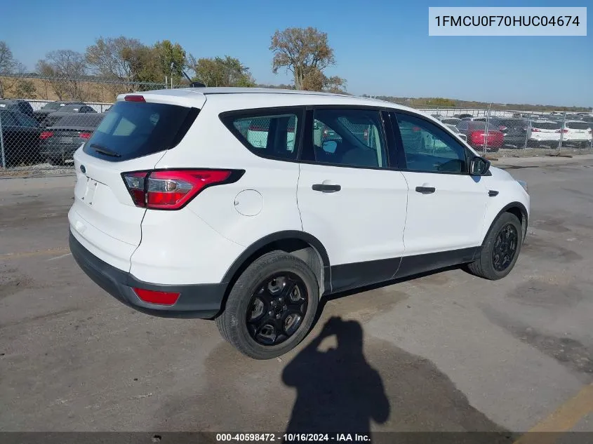 2017 Ford Escape S VIN: 1FMCU0F70HUC04674 Lot: 40598472