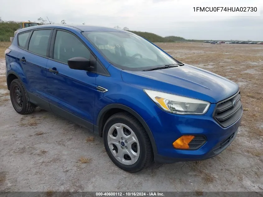 2017 Ford Escape S VIN: 1FMCU0F74HUA02730 Lot: 40600112