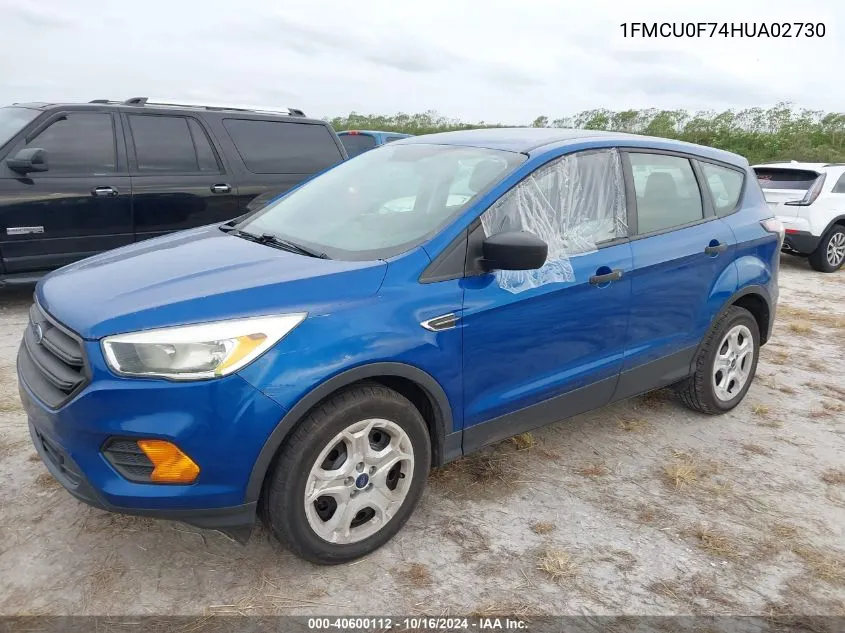 2017 Ford Escape S VIN: 1FMCU0F74HUA02730 Lot: 40600112