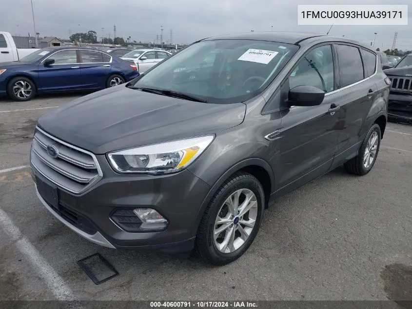 2017 Ford Escape Se VIN: 1FMCU0G93HUA39171 Lot: 40600791