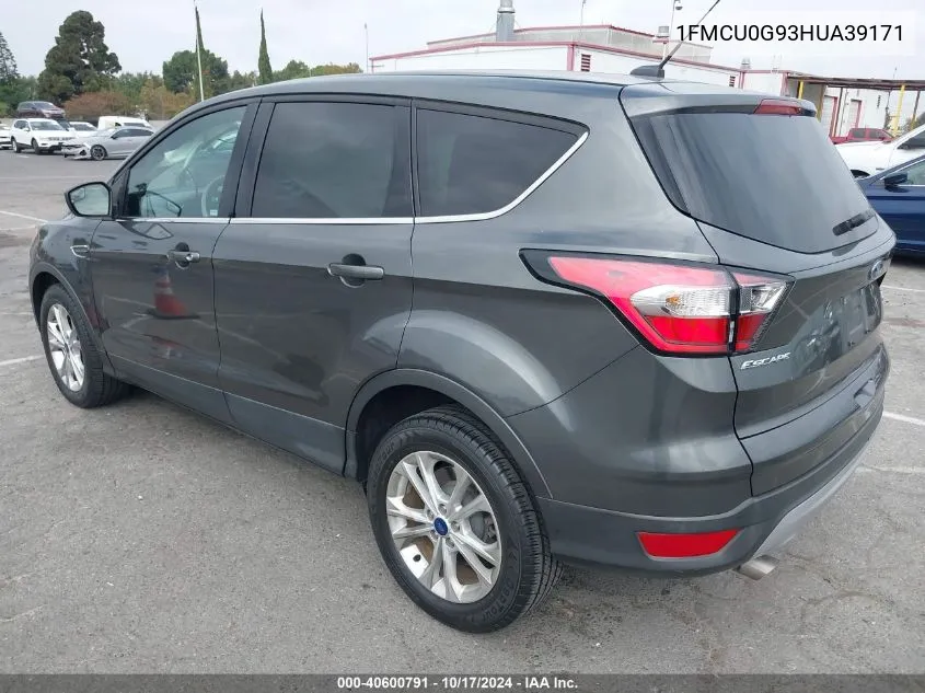 2017 Ford Escape Se VIN: 1FMCU0G93HUA39171 Lot: 40600791