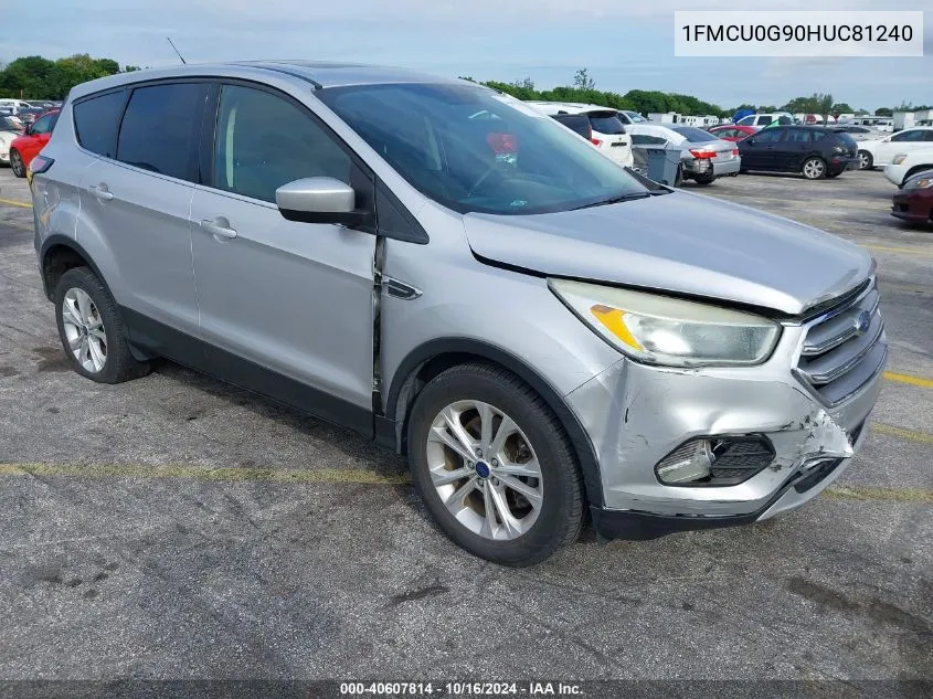 2017 Ford Escape Se VIN: 1FMCU0G90HUC81240 Lot: 40607814