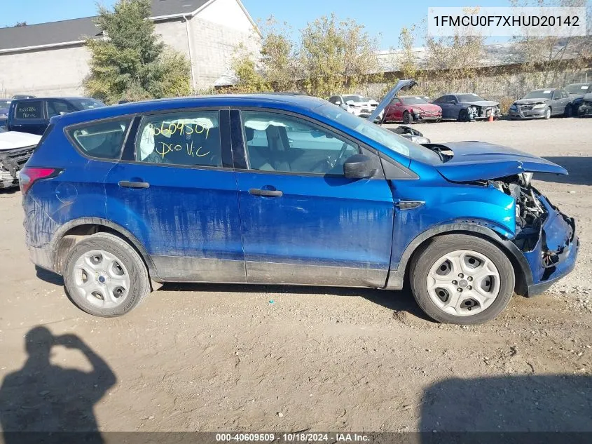 2017 Ford Escape S VIN: 1FMCU0F7XHUD20142 Lot: 40609509