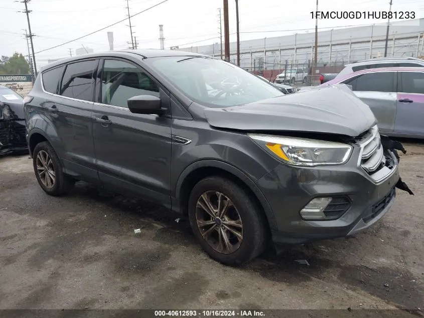 2017 Ford Escape Se VIN: 1FMCU0GD1HUB81233 Lot: 40612593