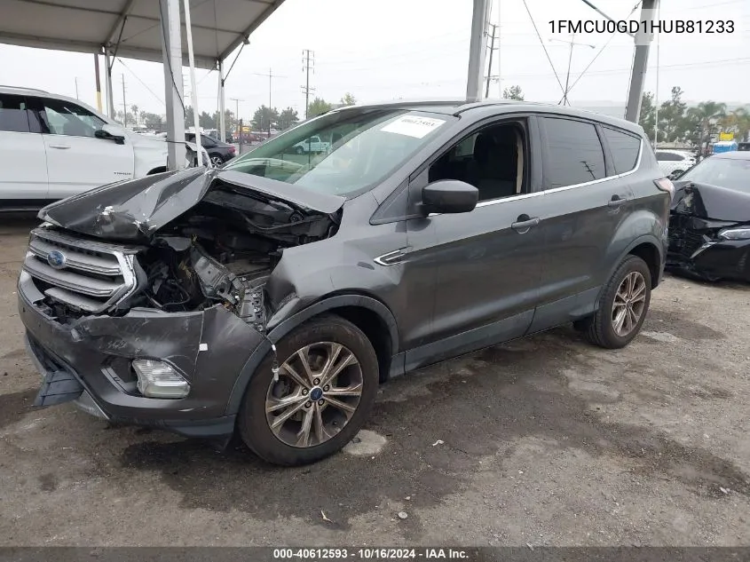 2017 Ford Escape Se VIN: 1FMCU0GD1HUB81233 Lot: 40612593