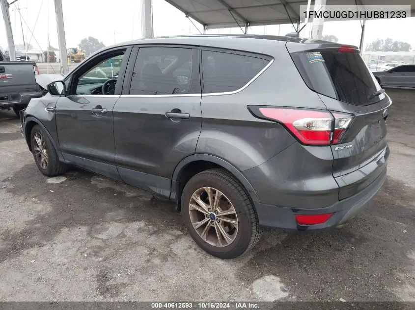 2017 Ford Escape Se VIN: 1FMCU0GD1HUB81233 Lot: 40612593