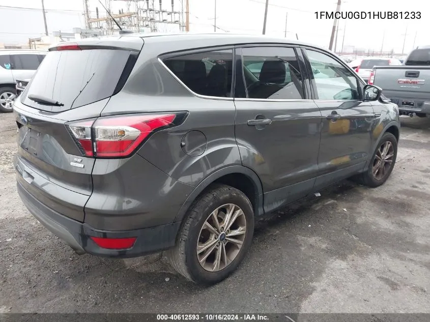 2017 Ford Escape Se VIN: 1FMCU0GD1HUB81233 Lot: 40612593