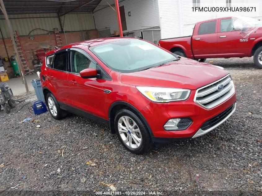 2017 Ford Escape Se VIN: 1FMCU0G9XHUA98671 Lot: 40621081