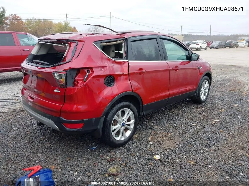 2017 Ford Escape Se VIN: 1FMCU0G9XHUA98671 Lot: 40621081