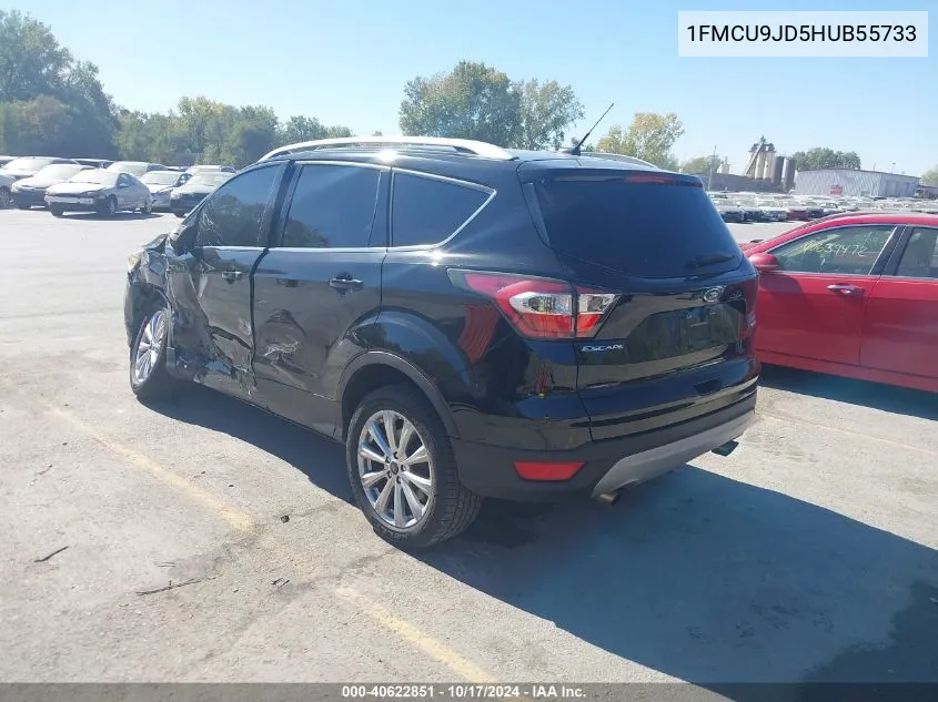 2017 Ford Escape Titanium VIN: 1FMCU9JD5HUB55733 Lot: 40622851