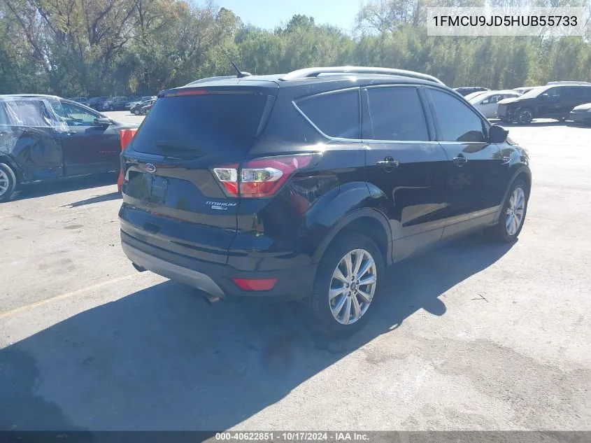 2017 Ford Escape Titanium VIN: 1FMCU9JD5HUB55733 Lot: 40622851