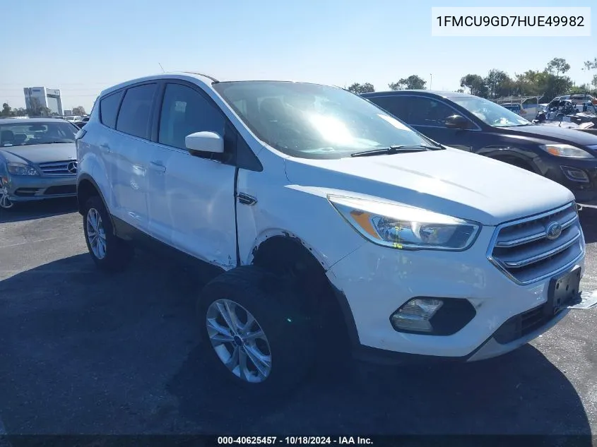 2017 Ford Escape Se VIN: 1FMCU9GD7HUE49982 Lot: 40625457