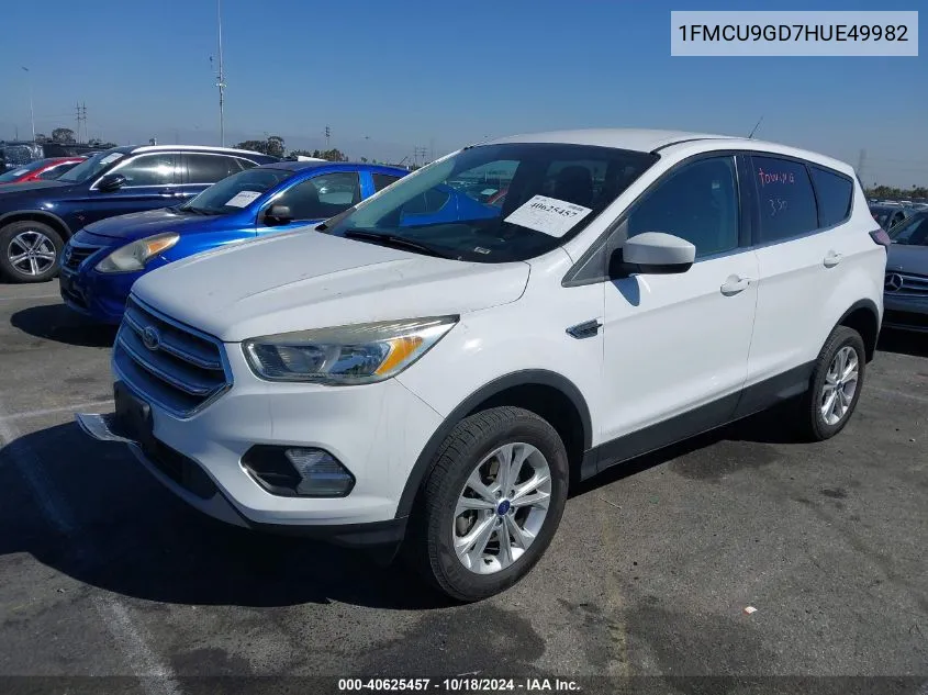 2017 Ford Escape Se VIN: 1FMCU9GD7HUE49982 Lot: 40625457