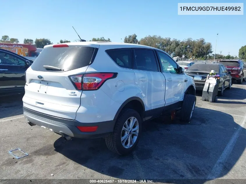 2017 Ford Escape Se VIN: 1FMCU9GD7HUE49982 Lot: 40625457