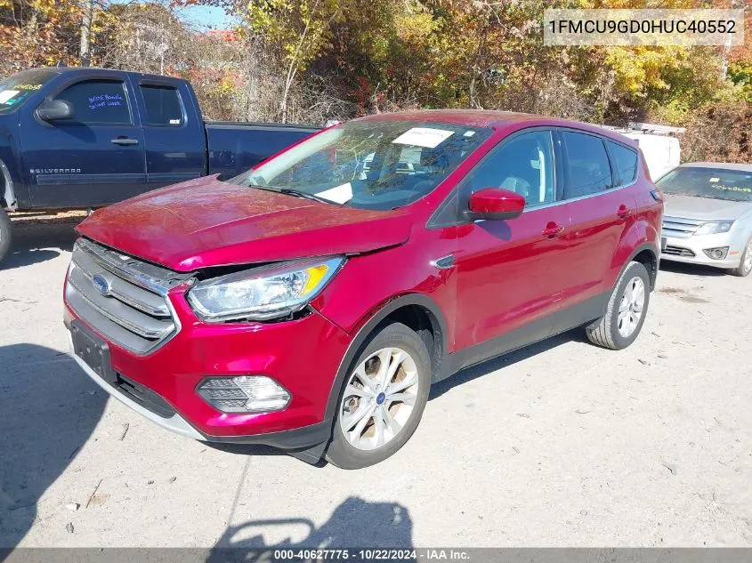 2017 Ford Escape Se VIN: 1FMCU9GD0HUC40552 Lot: 40627775