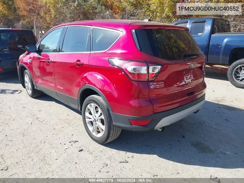 2017 Ford Escape Se VIN: 1FMCU9GD0HUC40552 Lot: 40627775