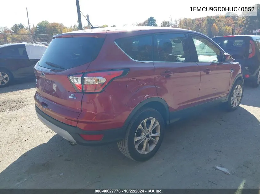 2017 Ford Escape Se VIN: 1FMCU9GD0HUC40552 Lot: 40627775