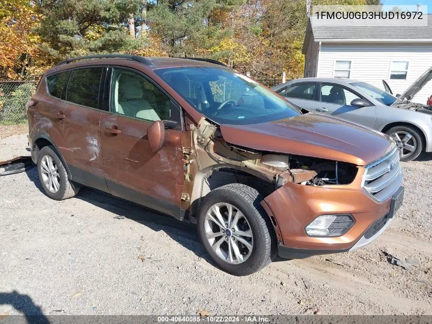 2017 Ford Escape Se VIN: 1FMCU0GD3HUD16972 Lot: 40640085