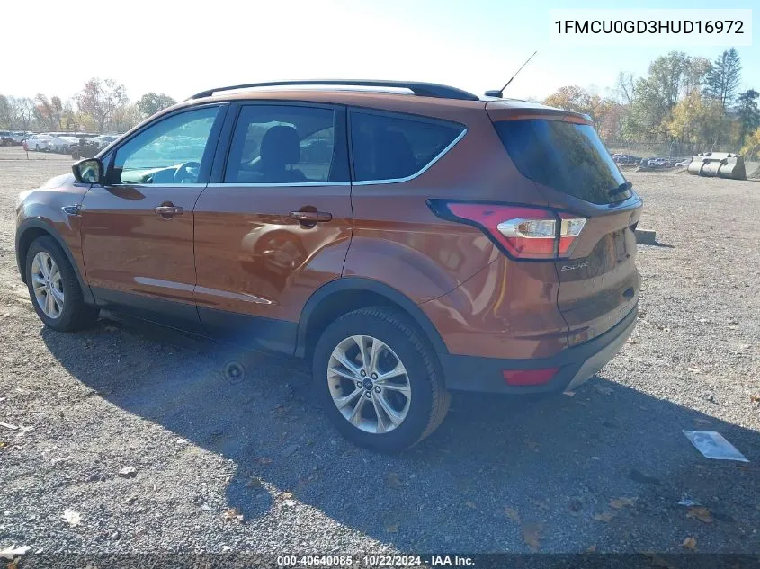 2017 Ford Escape Se VIN: 1FMCU0GD3HUD16972 Lot: 40640085