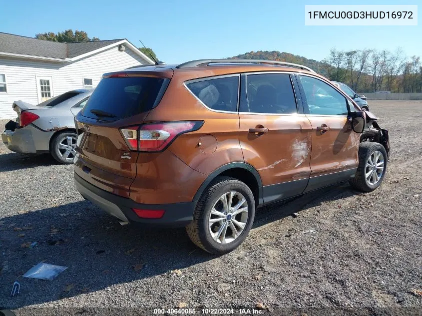 2017 Ford Escape Se VIN: 1FMCU0GD3HUD16972 Lot: 40640085