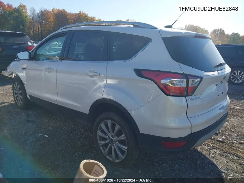 2017 Ford Escape Titanium VIN: 1FMCU9JD2HUE82848 Lot: 40641926